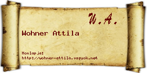 Wohner Attila névjegykártya